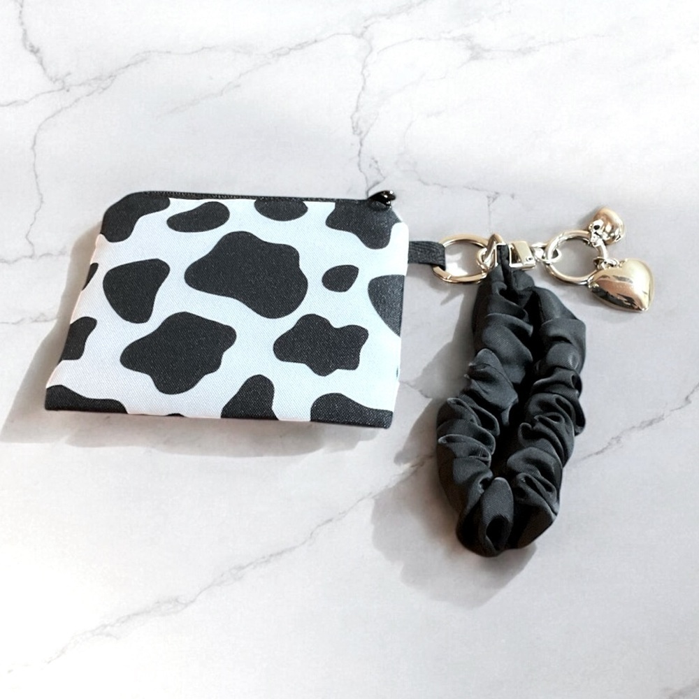 Cow Print Wristlet Keychain